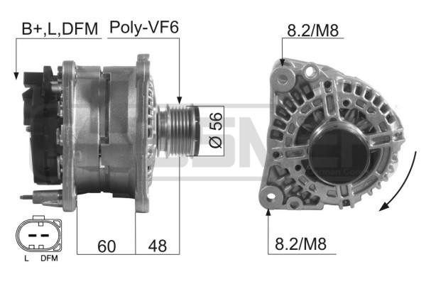 Генератор SKODA OCTAVIA VW BORA/GOLF IV 90A 210231 210231 ERA