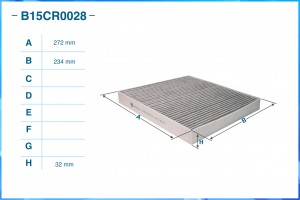 Фильтр салонный угольный B15CR0028 B15CR0028 CWORKS