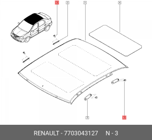 гайка! M6!\ Renault 7703043127 RENAULT