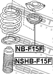 Подшипник опоры амортизатора NISSAN JUKE 7/10-1/11, LEAF NB-F15F NB-F15F FEBEST