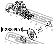Ролик обводной NISSAN PATHFINDER R51M 2005-2013 0288-R51 0288-R51 FEBEST
