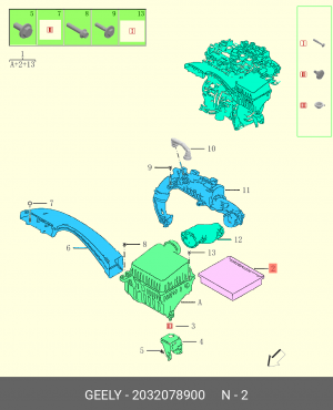 Фильтр воздушный GEELY Coolray OE 2032078900 GEELY