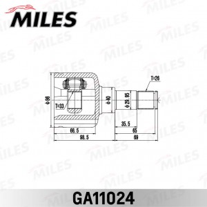ШРУС внутренний левый FORD MONDEO 00-07 GA11024 GA11024 MILES