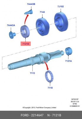 подшипник КПП! вторичного вала\ MB, Ford, VW 2 214 647 FORD
