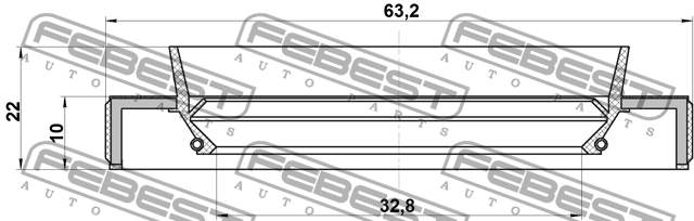 Сальник привода (34X63X10X22) 95HBS-34631022L 95HBS-34631022L FEBEST