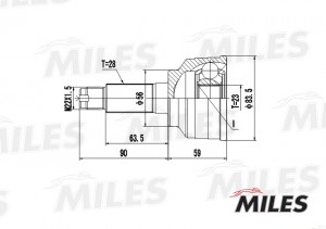 ШРУС наружный MAZDA 626 1.8/2.0 92-02 (GKN 302788) GA20227 GA20227 MILES