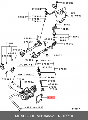 ПРОКЛАДКА КОРПУСА ДРОССЕЛЬНОЙ ЗАСЛОНКИ MD184662 MD184662 MITSUBISHI