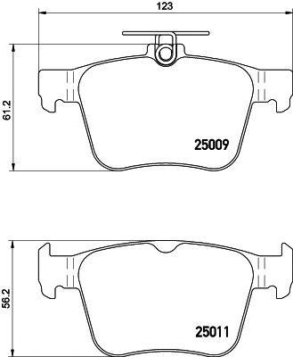 Колодки тормозные VW Golf 7 AUDI A3 (12-),TT (14-) задние (4шт.) TEXTAR 2500901 TEXTAR