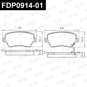 FDP0914-01 колодки дисковые! передние\ Opel Agila, Suzuki Swift 1.0-1.6i/1.3D 05 FDP0914-01 FAP