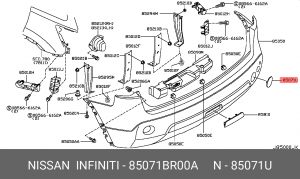 заглушка технологическая!\ Nissan 85071-BR00A NISSAN