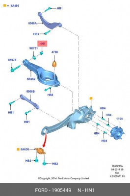 гайка крепления развального болта!\ Ford all 1 905 449 FORD