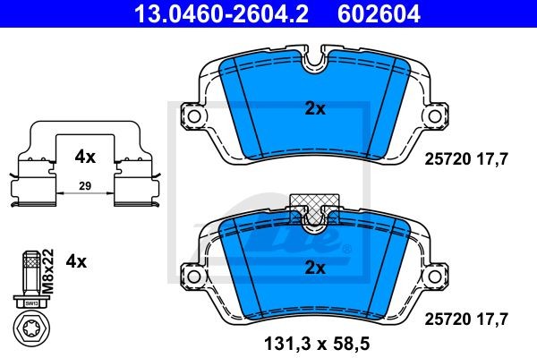 13.0460-2604.2 колодки дисковые задн.!\ Land Rover Range Rover IV/Defender 12> 13.0460-2604.2 ATE