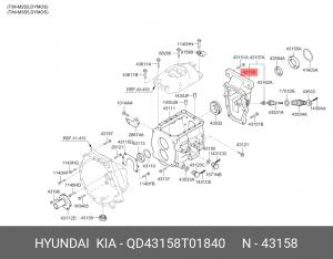 Корпус КПП HYUNDAI HD65,78,County дв.D4DD (M035S5) задняя часть OE QD43158T01840 HYUNDAI KIA