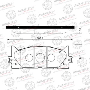 Колодки тормозные дисковые Avantech передние (противоскрипная пластина в компл.) AV1097 AVANTECH