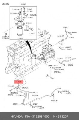 Клапан HYUNDAI HD250,260,270,500,Universe дв.D6CA38/41,D6CB38,D6CC38 перепускной 3132084000 HYUNDAI KIA