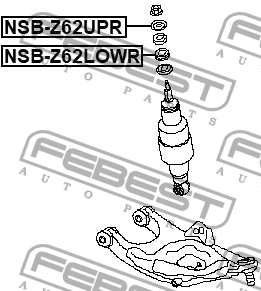 Втулка заднего амортизатора NSB-Z62LOWR FEBEST