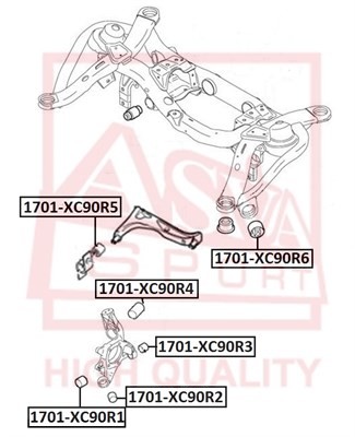 Сайлентблок VOLVO S60 балки задней ASVA 1701-XC90R4 ASVA