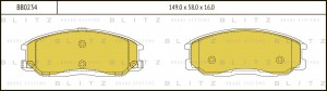 Колодки тормозные дисковые передние HYUNDAI Starex/H1 00-SSANGYONG Kyron 02- BB0 BB0234 BLITZ
