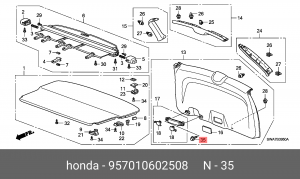 957010602508 HONDA БОЛТ КРЕПЕЖНЫЙ 957010602508 HONDA