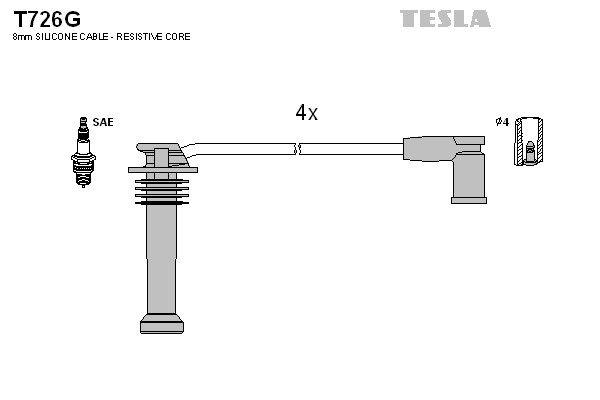 к-кт проводов!\ Ford Mondeo/Focus 1.6-2.0i 98> T726G TESLA