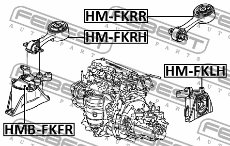Опора двигателя передн левая HONDA CIVIC FK2 2006-2011 HM-FKLH HM-FKLH FEBEST