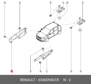 петля капота правая!\ Renault Logan II 654009401R RENAULT