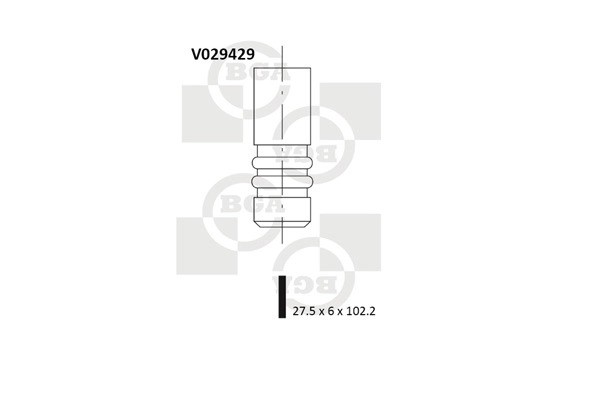 клапан выпускной! 27.5x6x102.2\ Opel Corsa/Tigra/Vectra 1.4/1.6 16V 93> V029429 BG AUTOMOTIVE