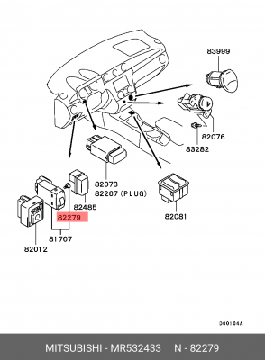 Лампа контрольная MITSUBISHI панели приборов OE MR532433 MITSUBISHI