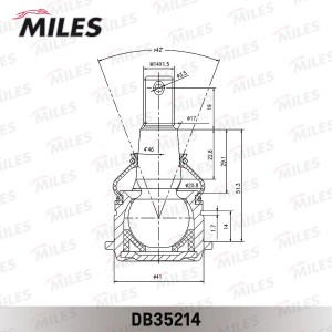 Опора шаровая NISSAN MAXIMA (A32) 94-00 /CEFIRO 97- перед.подв.нижн.лев/прав. DB DB35214 MILES