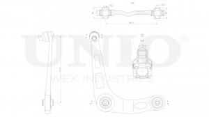 Рычаг подвески поперечный передний нижний правый SSP-40050 UNIO