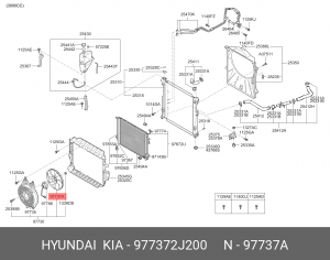 Крыльчатка KIA Mohave (09-) вентилятора OE 977372J200 HYUNDAI KIA