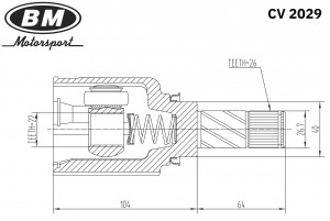 ШРУС внутренний CV2029 CV2029 BM MOTORSPORT