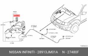 крышка бачка омывателя!\ Nissan X-Trail 01> 28913-JM01A NISSAN