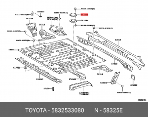 Крышка сервисная бензобака 5832533080 58325-33080 TOYOTA