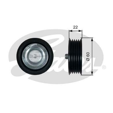ролик обводной!\ Hyundai Accent/Getz/i20/i30/i40/ix20/ix35 1.4-1.7D 04> T36473 GATES