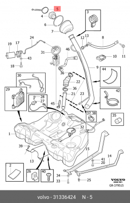 ХОМУТ-ПОВОДОК ПРОБКИ ТОПЛ. БАКАTENSIONING BAND 31336424 31336424 VOLVO