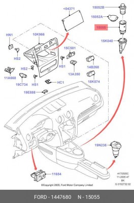 Гнездо FORD Fiesta прикуривателя OE 1 447 680 FORD