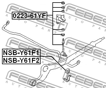 Втулка стабилизатора NISSAN PATROL(GR) Y61 1997.10-2010.03 NSB-Y61F1 NSB-Y61F1 FEBEST