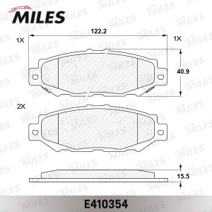 Колодки тормозные задние (без датчика) (Смесь Low-Metallic) LEXUS GS 300 93-97/T E410354 MILES