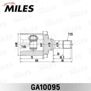ШРУС внутренний задний HONDA CR-V RE3/RE4 2007-2012 GA10095 GA10095 MILES