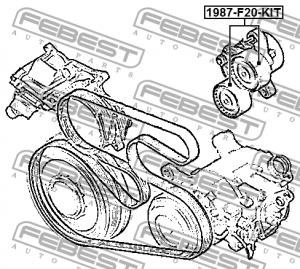 Ролик натяжной BMW 1 F20, 3 E90/F30, 5 F10, X3 F25 1987-F20-KIT 1987-F20-KIT FEBEST