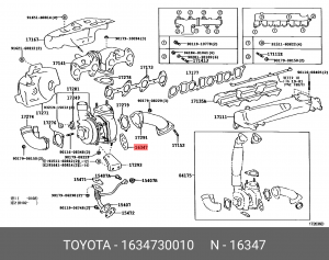 Прокладка турбокомпрессора 16347-30010 16347-30010 TOYOTA