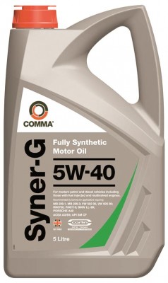 COMMA 5W40 SYNER-G (5L) масло мот.! син ACEA A3/B4,API SN/CF, MB 229.1(3),VW 502 SYN5L COMMA
