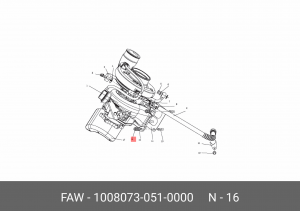 Гайка выхлопного коллектора J6 3310 10080730510000 FAW