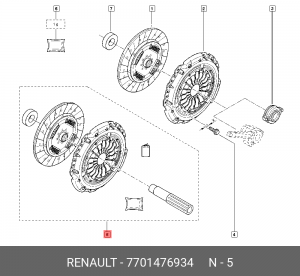 Сцепление RENAULT Captur,Scenic,Megane NISSAN Almera (00-),Micra (03-) (1.5 DCI) 7701476934 RENAULT