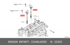 ЗАМЕНА НА 22448-1KT1A Катушка зажигания 22448-JA00C 22448-JA00C NISSAN