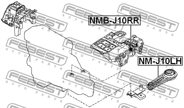 Опора двигателя NM-J10LH NM-J10LH FEBEST