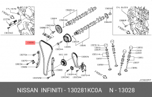 ЦЕПЬ ГРМ/CHAIN-TIMING CA 13028-1KC0A 130281KC0A NISSAN