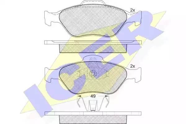 181343 колодки дисковые передние !\ Ford Fiesta 1.3-1.6/1.4TDCi/1.8Di 00> 181343 ICER