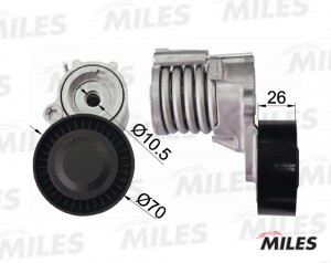 Натяжитель ремня приводного SEAT IBIZA/VW POLO/SKODA FABIA 1.2 AG00041 AG00041 MILES